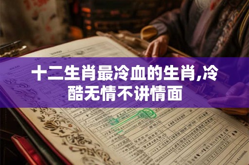 十二生肖最冷血的生肖,冷酷无情不讲情面