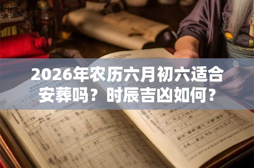2026年农历六月初六适合安葬吗？时辰吉凶如何？