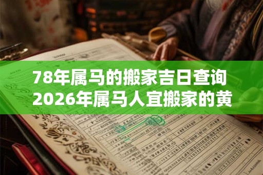 78年属马的搬家吉日查询 2026年属马人宜搬家的黄道吉日查询