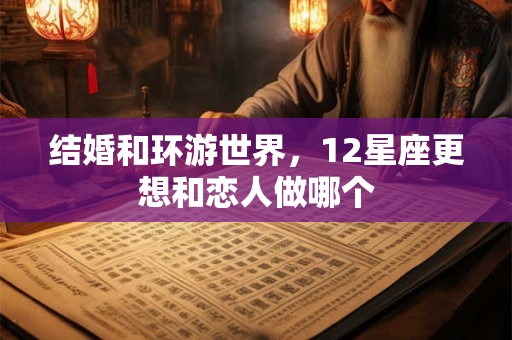 结婚和环游世界，12星座更想和恋人做哪个