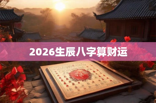 2026生辰八字算财运 2026生辰八字算财运