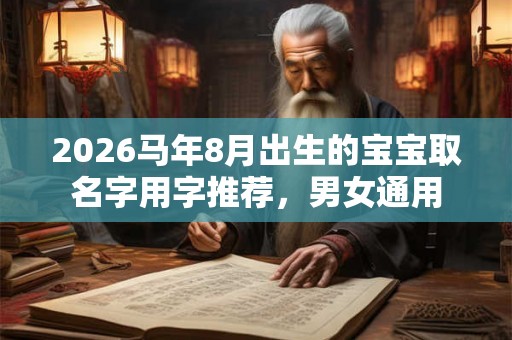 2026马年8月出生的宝宝取名字用字推荐，男女通用