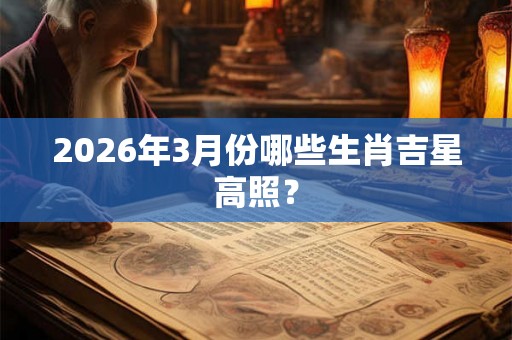 2026年3月份哪些生肖吉星高照？