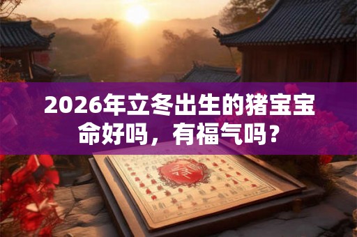 2026年立冬出生的猪宝宝命好吗，有福气吗？