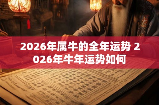 2026年属牛的全年运势 2026年牛年运势如何