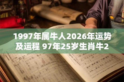 1997年属牛人2026年运势及运程 97年25岁生肖牛2026年每月运势