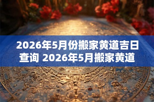 2026年5月份搬家黄道吉日查询 2026年5月搬家黄道吉日是何时 2026年5月份搬家黄道吉日查询 2026年5月搬家黄道吉日是何时