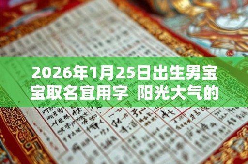 2026年1月25日出生男宝宝取名宜用字  阳光大气的名字分享