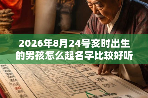 2026年8月24号亥时出生的男孩怎么起名字比较好听