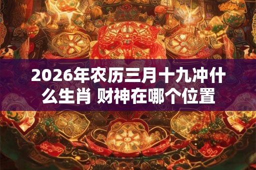 2026年农历三月十九冲什么生肖 财神在哪个位置 2026年农历三月十九冲什么生肖 财神在哪个位置