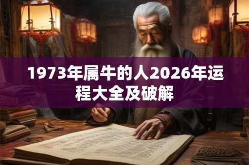 1973年属牛的人2026年运程大全及破解