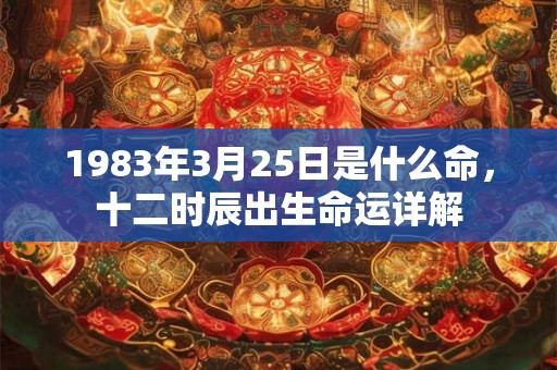 1983年3月25日是什么命，十二时辰出生命运详解