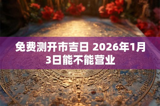 免费测开市吉日 2026年1月3日能不能营业 免费测开市吉日 2026年1月3日能不能营业