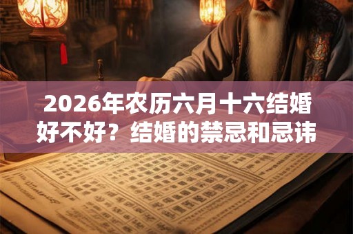 2026年农历六月十六结婚好不好?结婚的禁忌和忌讳? 2026年农历六月十六结婚好不好?结婚的禁忌和忌讳?