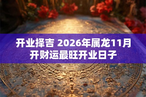 开业择吉 2026年属龙11月开财运最旺开业日子