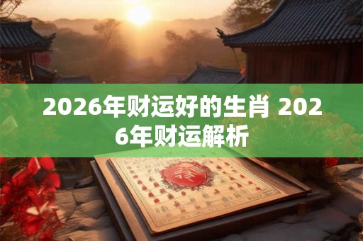 2026年财运好的生肖 2026年财运解析