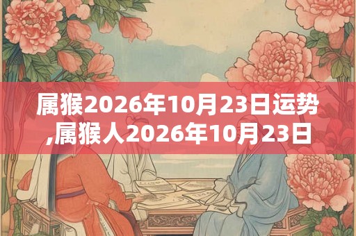 属猴2026年10月23日运势,属猴人2026年10月23日财运,生肖猴2026年10月23日运势