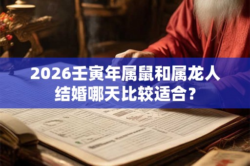 2026壬寅年属鼠和属龙人结婚哪天比较适合？