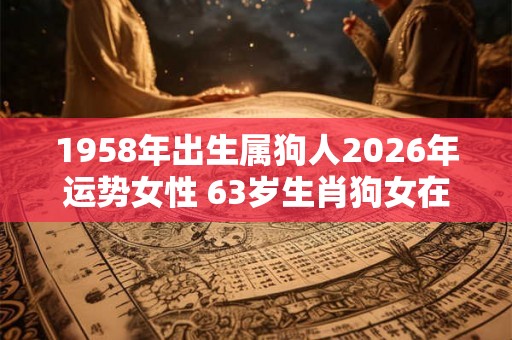1958年出生属狗人2026年运势女性 63岁生肖狗女在2026年运气如何