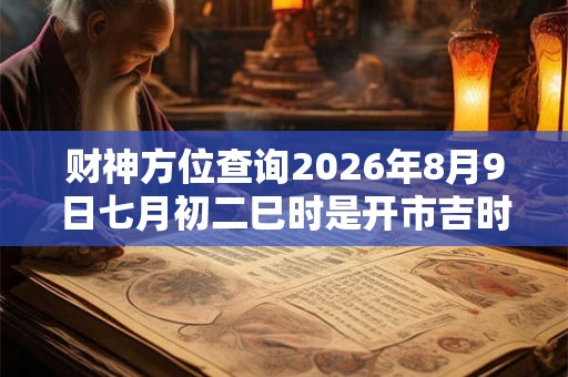财神方位查询2026年8月9日七月初二巳时是开市吉时