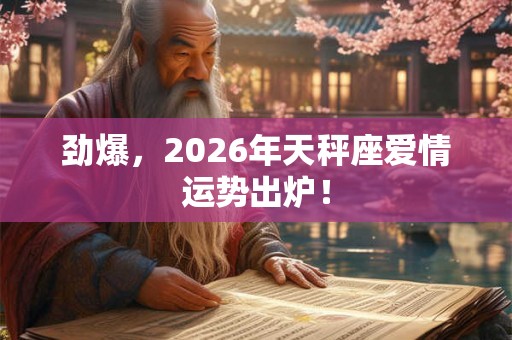劲爆，2026年天秤座爱情运势出炉！