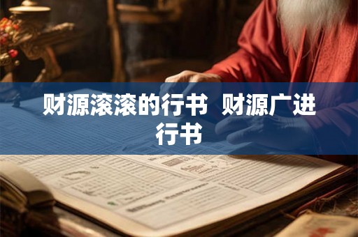 财源滚滚的行书  财源广进行书