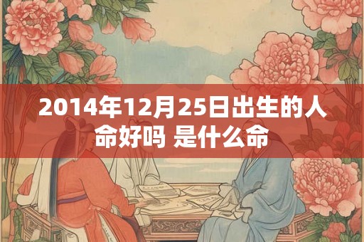 2014年12月25日出生的人命好吗 是什么命