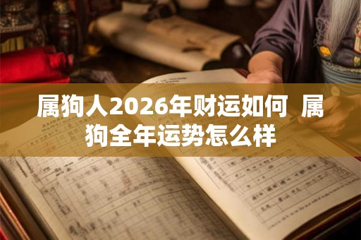 属狗人2026年财运如何  属狗全年运势怎么样