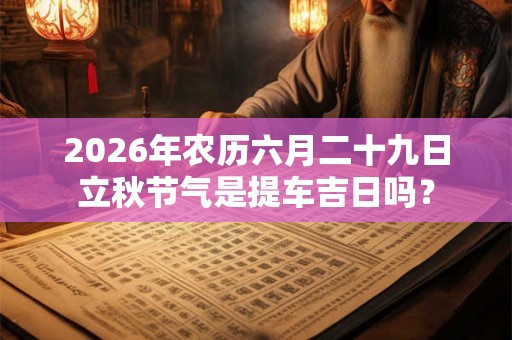 2026年农历六月二十九日立秋节气是提车吉日吗？