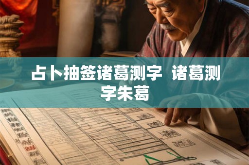 占卜抽签诸葛测字  诸葛测字朱葛