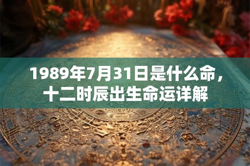 1989年7月31日是什么命，十二时辰出生命运详解