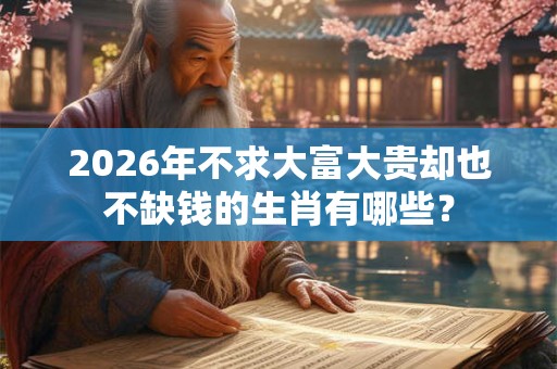 2026年不求大富大贵却也不缺钱的生肖有哪些？