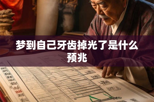 梦到自己牙齿掉光了是什么预兆