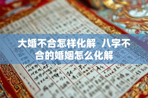 大婚不合怎样化解  八字不合的婚姻怎么化解