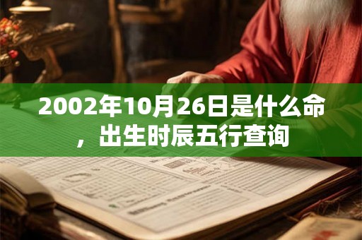 2002年10月26日是什么命，出生时辰五行查询
