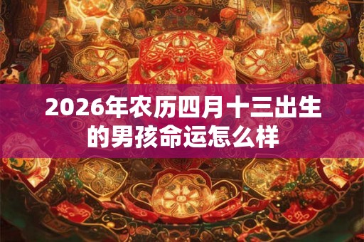 2026年农历四月十三出生的男孩命运怎么样