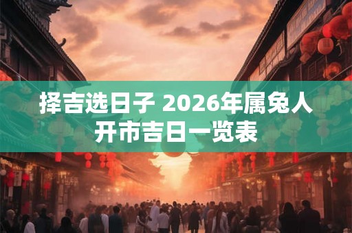 择吉选日子 2026年属兔人开市吉日一览表