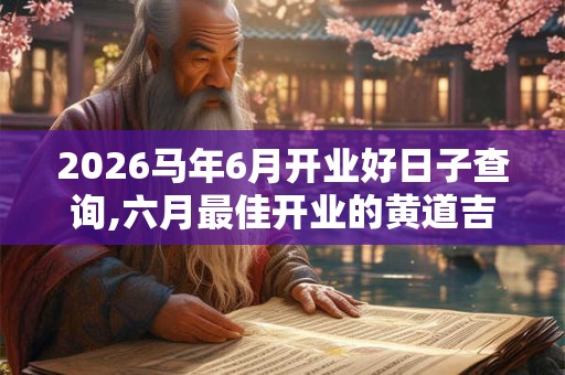 2026马年6月开业好日子查询,六月最佳开业的黄道吉日