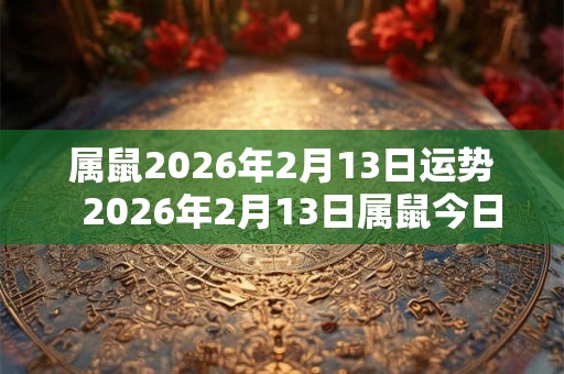 属鼠2026年2月13日运势 2026年2月13日属鼠今日运势 属鼠2026年2月13日运势 2026年2月13日属鼠今日运势