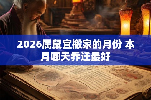 2026属鼠宜搬家的月份 本月哪天乔迁最好