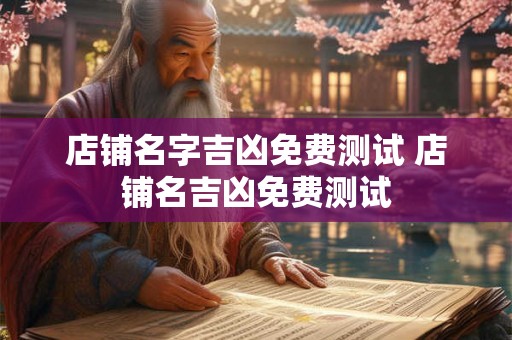 店铺名字吉凶免费测试 店铺名吉凶免费测试