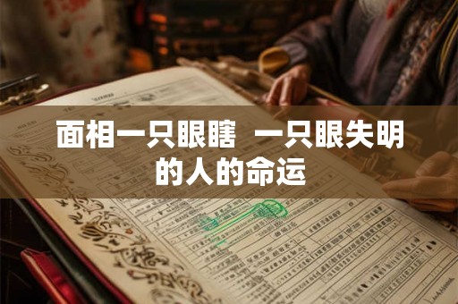 面相一只眼瞎  一只眼失明的人的命运
