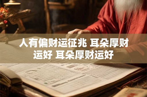 人有偏财运征兆 耳朵厚财运好 耳朵厚财运好 人有偏财运征兆 耳朵厚财运好 耳朵厚财运好