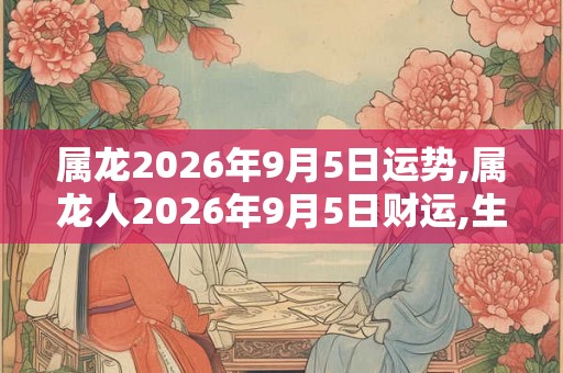 属龙2026年9月5日运势,属龙人2026年9月5日财运,生肖龙2026年9月5日运势 属龙2026年9月5日运势,属龙人2026年9月5日财运,生肖龙2026年9月5日运势