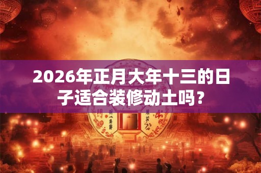 2026年正月大年十三的日子适合装修动土吗？