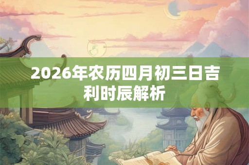 2026年农历四月初三日吉利时辰解析 2026年农历四月初三日吉利时辰解析