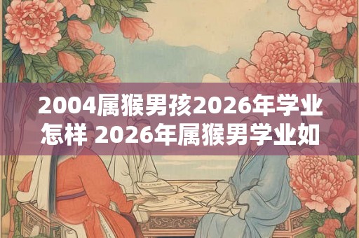 2004属猴男孩2026年学业怎样 2026年属猴男学业如何