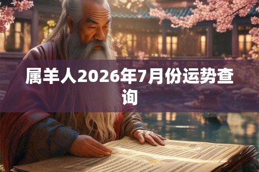 属羊人2026年7月份运势查询 属羊人2026年7月份运势查询