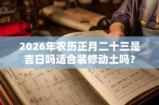 2026年农历正月二十三是吉日吗适合装修动土吗？