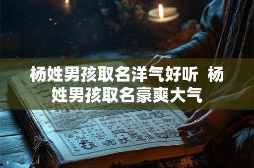 杨姓男孩取名洋气好听  杨姓男孩取名豪爽大气